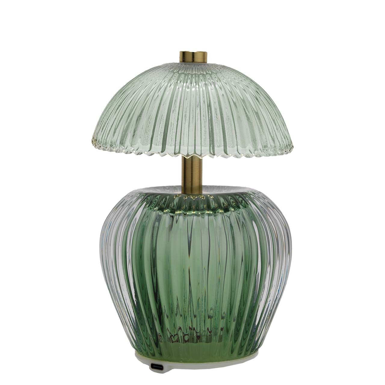 LAMPADA IN VETRO H.16 CON RICARICA USB - VERDE